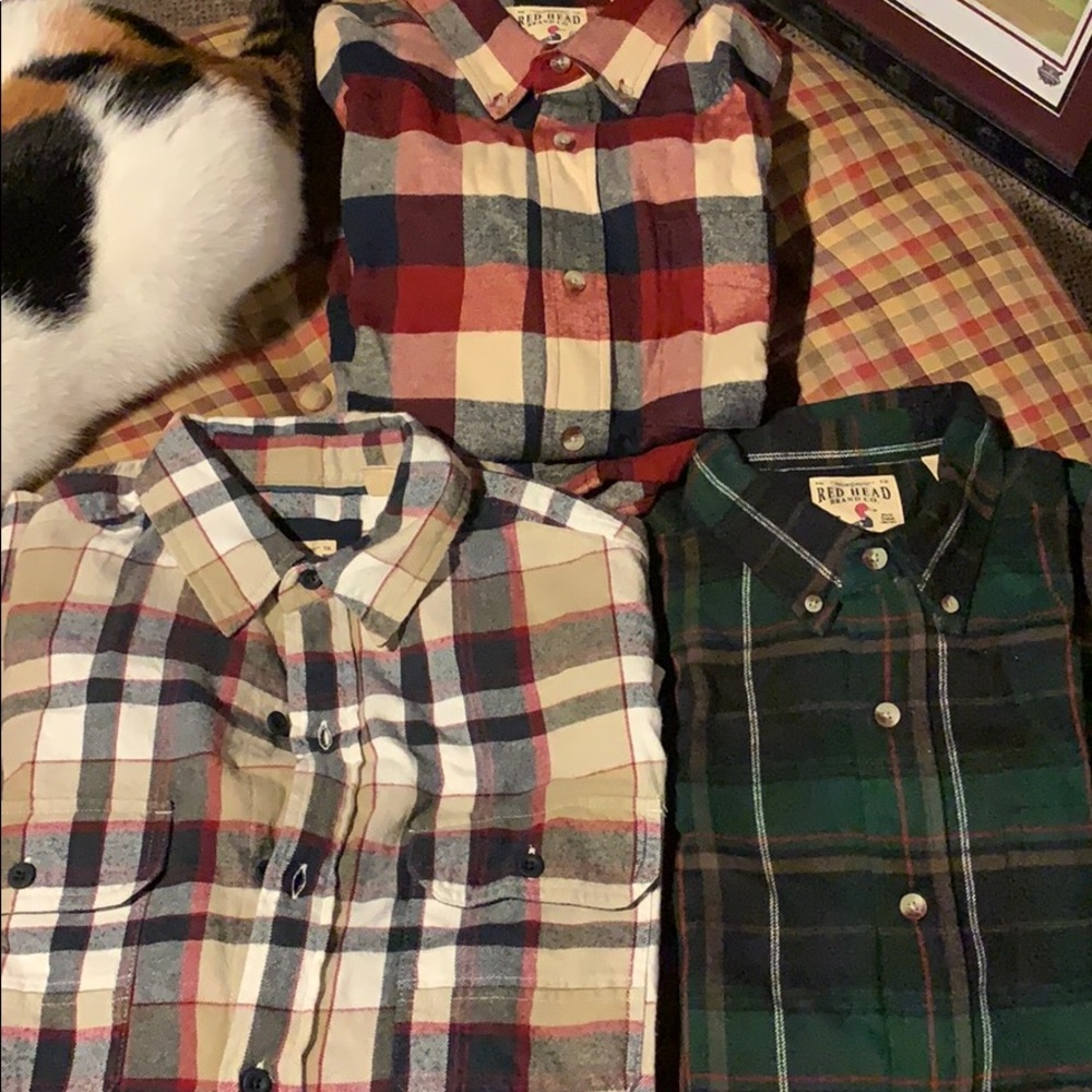 Red head Brand flannels from bass pro shop